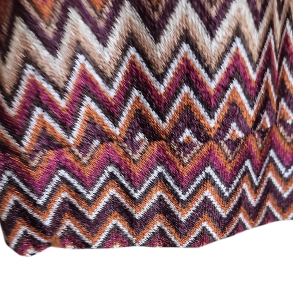 Worthington women's chevron stripe dolman sleeve tie hem knit top size large
